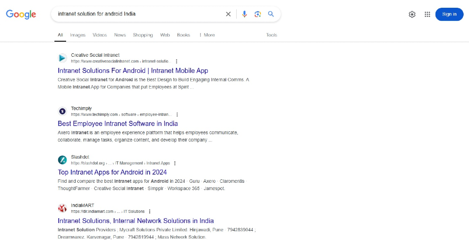 Intranet Solution for Android India